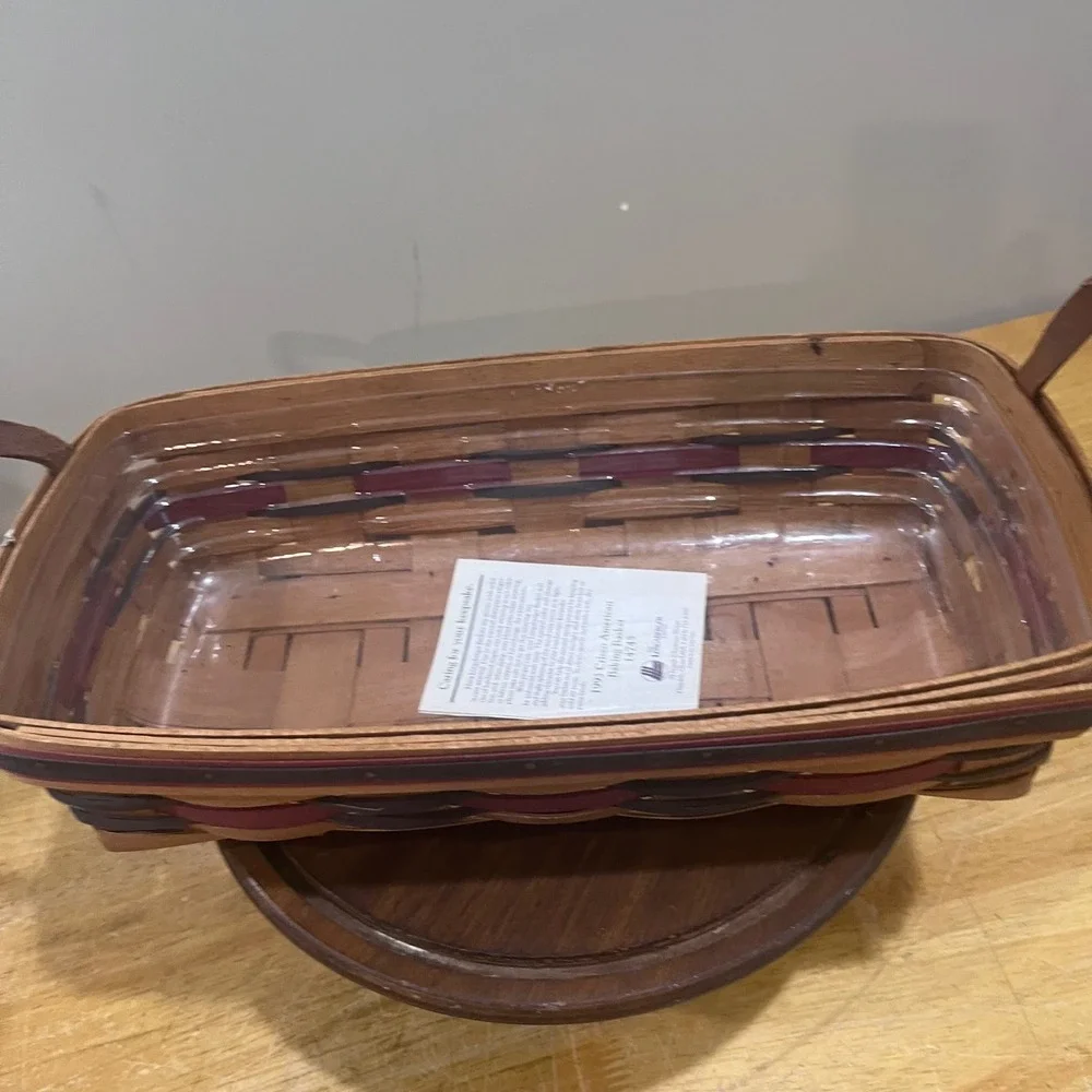 Vtg 1993 Longaberger Crisco American Baking Celebration Basket Leather Handles